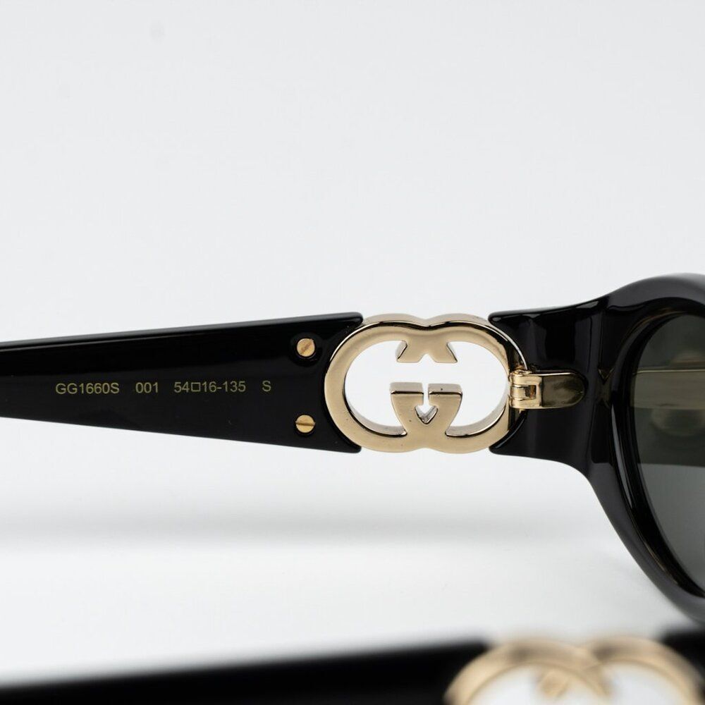 Gucci Men Sunglasses Black Grey Oval GG1660S 001 BRAND NEW - Picture 8 of 13